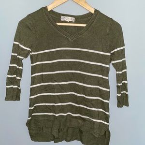 green/white striped sweater